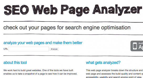 SEO webpage analyzer