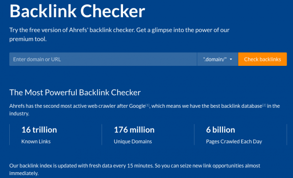 ahrefs backlink checker